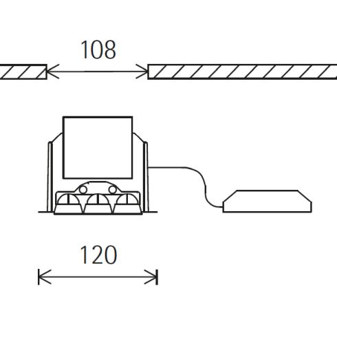 68623.000 COMPAR LINEAR wallwash Lens wallwasher with black louvre