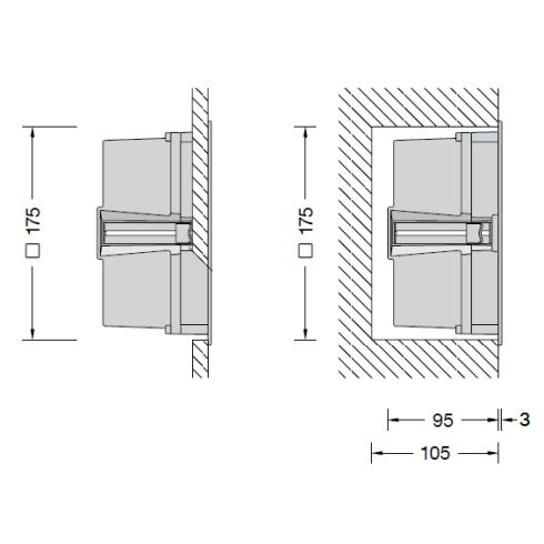 24211AK3 Recessed LED wall and ceiling luminaire, silver