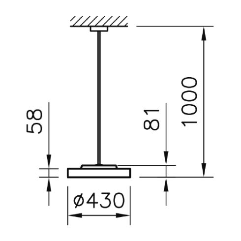 MILANO SLIM 430 3000K LED pendant luminaire