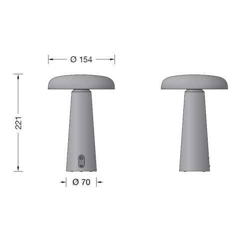 24866WK27 Battery-powered LED table luminaire, white