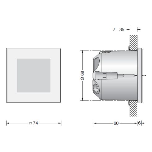 50285.4K3 - ACCENTA LED recessed wall luminaire, brass