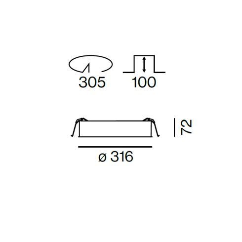 COMBO ROUND 300 OPAL 4000K DALI Recessed LED ceiling luminaire