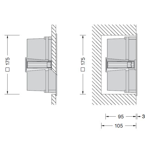 24203K3 Recessed LED wall luminaire, graphite