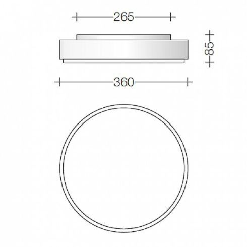 34278.1K3 LED ceiling and wall luminaire, white