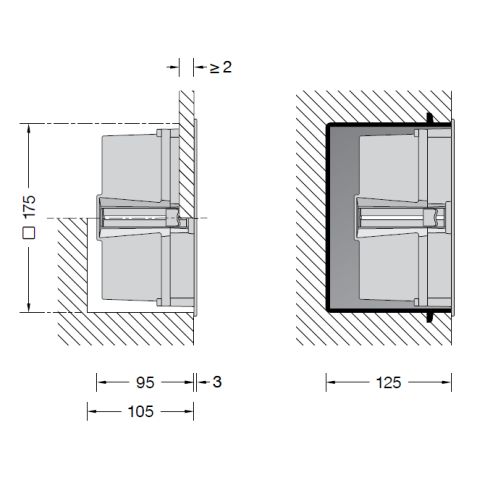 24207AK3 Recessed LED wall luminaire, silver