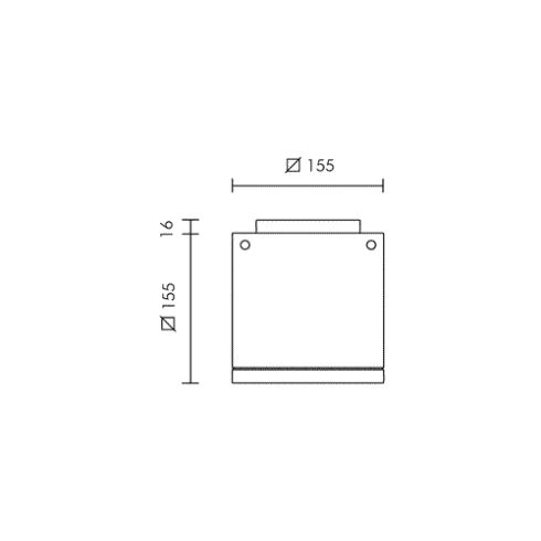 LOFT SQUARE grey LED ceiling luminaire