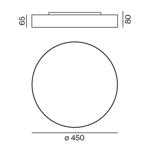 SONO LOOP 450 IP54 SURFACE Ceiling and wall luminaire, dark grey