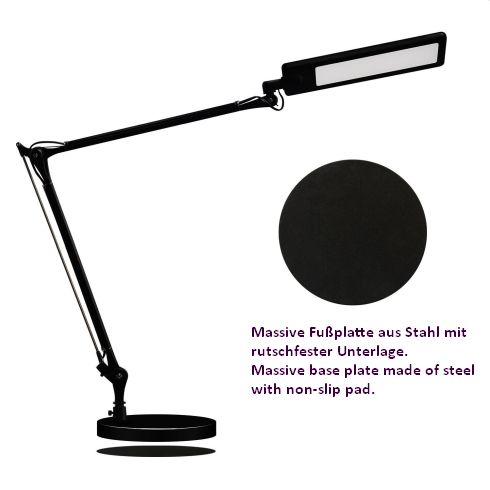 LED table luminaire, black with base plate