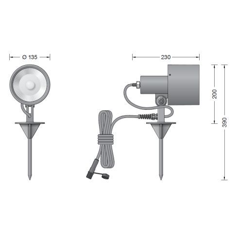 84769K3 - BEGA UniLink Portable garden floodlight, graphite