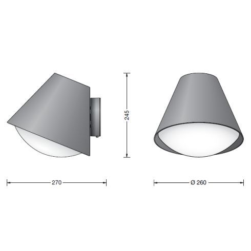 31039K3 Wall luminaire, graphite