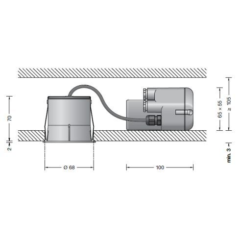 24791K3 Recessed LED ceiling spotlight, graphite