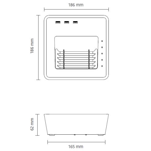 Winglet CL Set 3 white Cableless wall luminaire set with Basket Charger