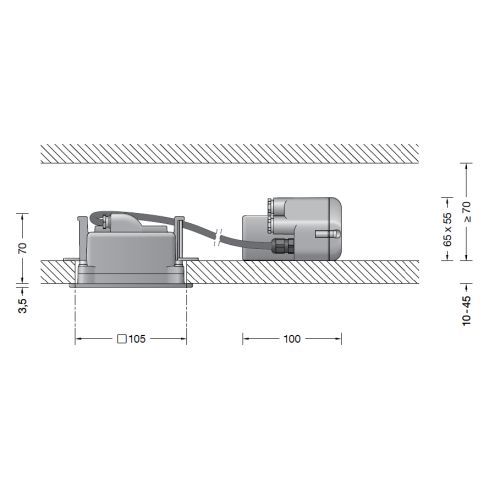 24800K3 Recessed LED ceiling downlight, silver