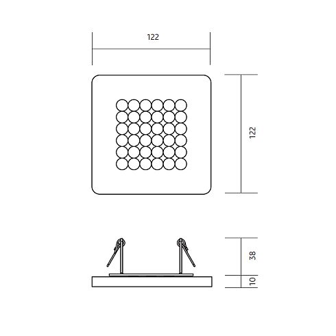 Modul Q 36 LED recessed ceiling luminaire