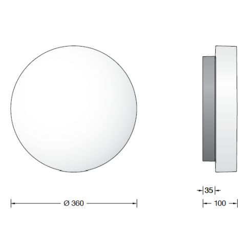 24027K3 CIRCLE LED ceiling and wall luminaire