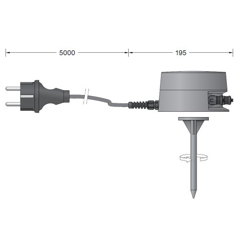 13566 - BEGA Plug & Play 48V Smart Tower with connecting cable and mains plug