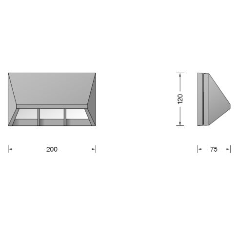 22375K3 LED wall luminaire, graphite