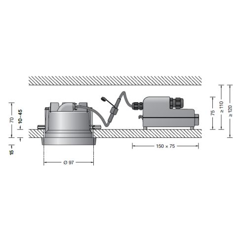 24259K3 Recessed ceiling luminaire · Wallwasher, graphite