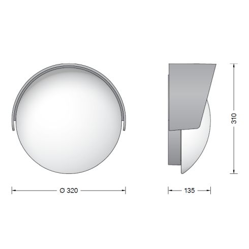 31054K3 LED wall luminaire, graphite