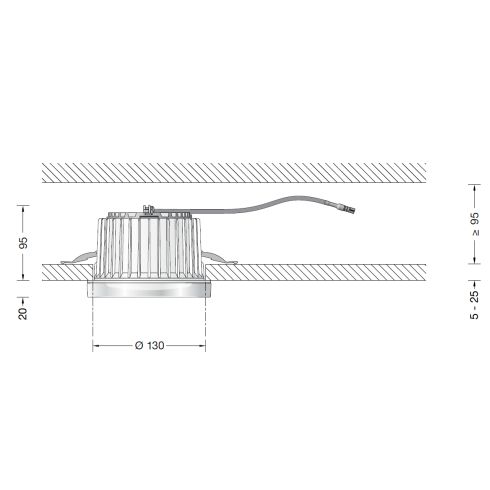 50687K4 Recessed ceiling luminaire - downlight