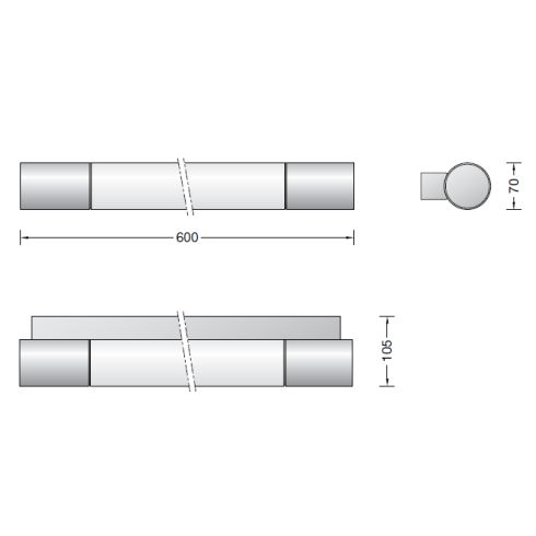 23253.3K3 LED wall luminaire, chrome