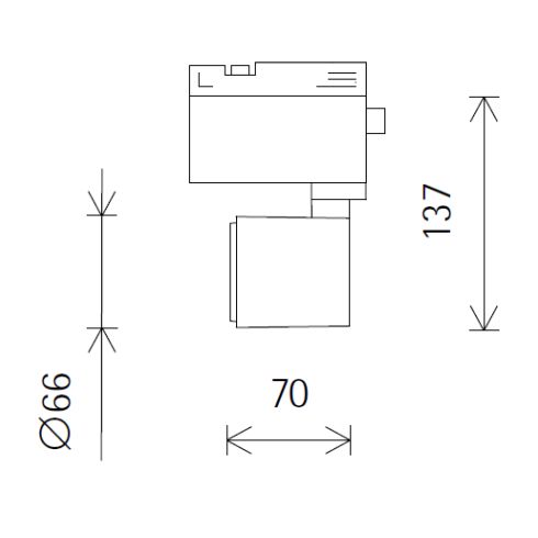 23646.000 POLLUX black Spotlight for ERCO 3-circuit system