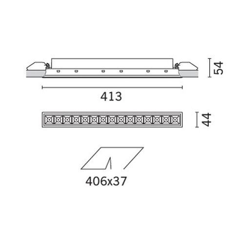 Laser Blade Frame - 15 Recessed LED ceiling luminaire, white