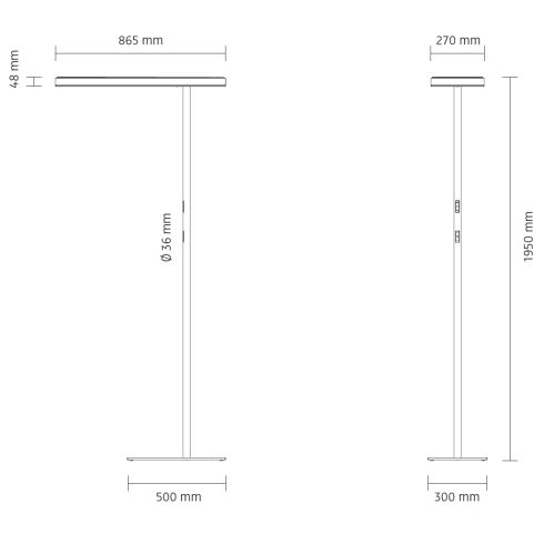 Office Air 2.0 anodised LED floor luminaire 3000K