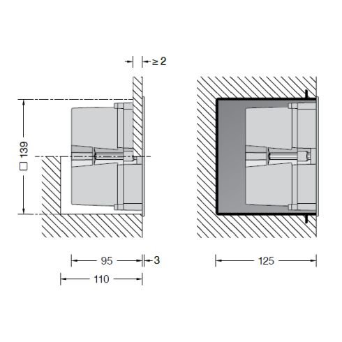 24202K3 Recessed LED wall luminaire, graphite