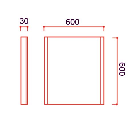 SIDE 2 TEC 600x600 LED illuminated mirror