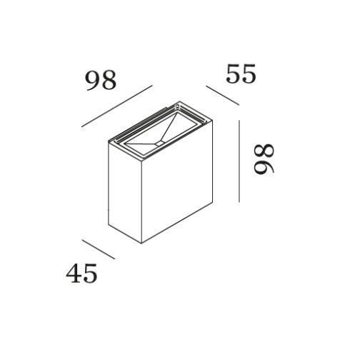 CENTRAL 2.0 2700K Wall luminaire, aluminium