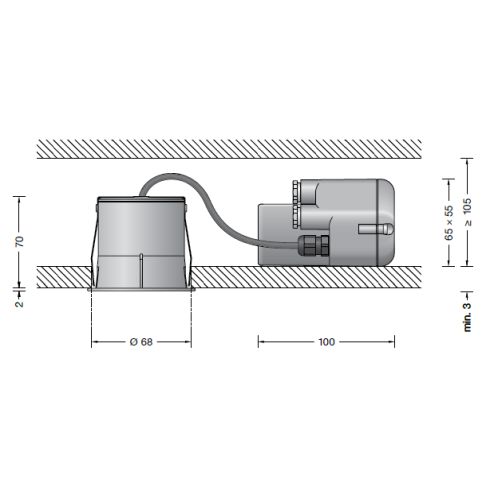 24790K3 Recessed LED ceiling spotlight, graphite