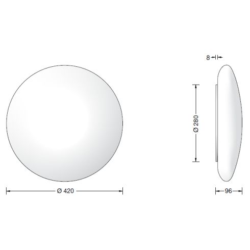 23414K3 LED ceiling and wall luminaire