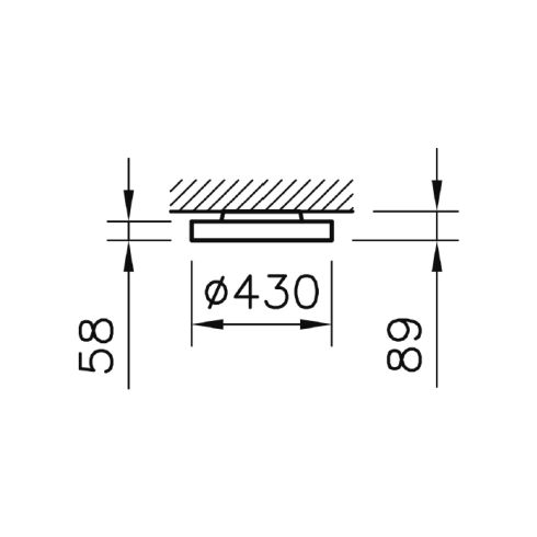 MILANO SLIM 430 3000K LED ceiling and wall luminaire