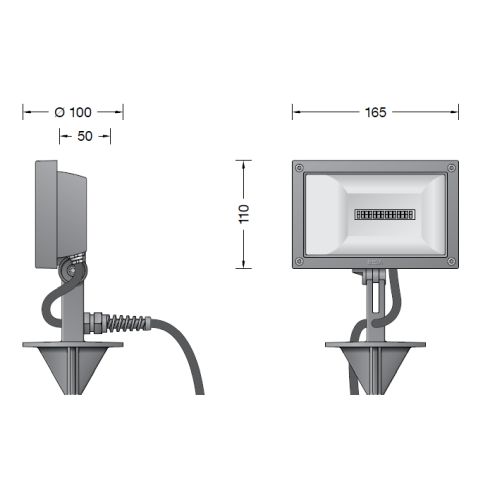 24364K3 - BEGA Plug & Play 48V Portable garden floodlight, graphite