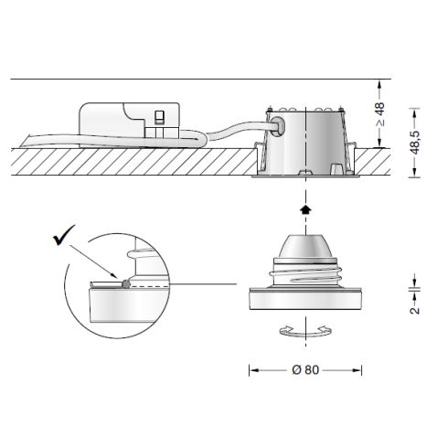 50593K3 ACCENTA PURE Recessed LED ceiling luminaire