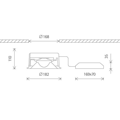 80018.000 SKIM white Recessed downlight