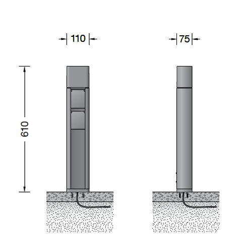 71097 - BEGA Plug & Play 48V Smart Tower with screw-on base