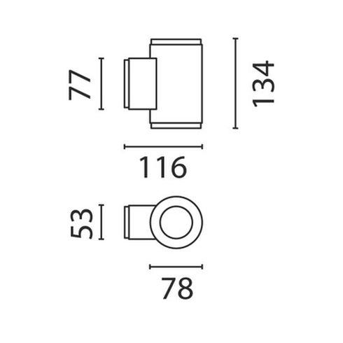 iRoll 65 micro up-down 31° LED wall luminaire