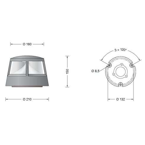 84355AK3 On-ground luminaire, silver