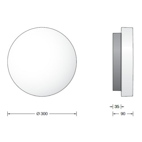 24026K3 CIRCLE LED ceiling and wall luminaire - Light brick