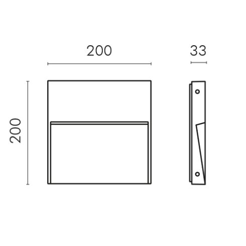 SKILL WOOD SQUARE 200 bronze LED wall luminaire