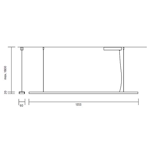 MODUL L 120 LED pendant luminaire, anodised