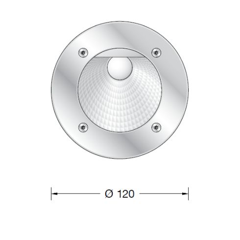 24299K3 Recessed LED ceiling downlight, stainless steel