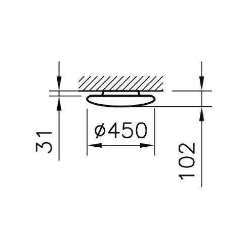 TORINO 450 4000K LED ceiling and wall luminaire