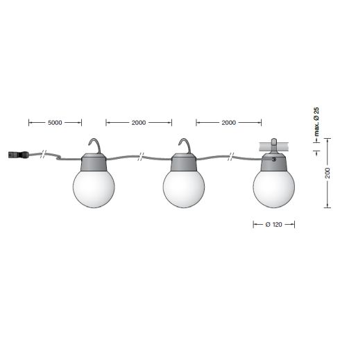 24377K3 - BEGA Plug & Play 48V 3 x portable garden luminaire, graphite