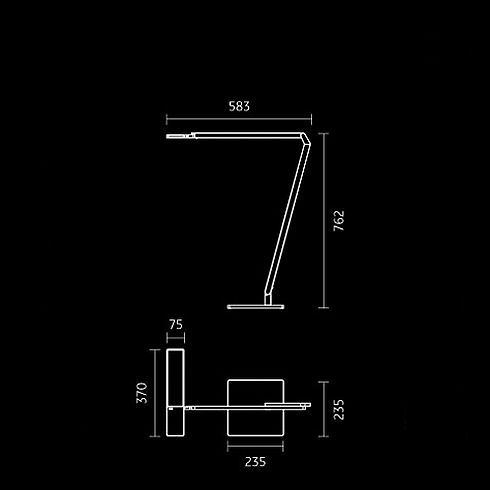 Roxxane Office LED desk luminaire 4000K, anodised silver