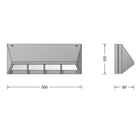 22385A LED wall luminaire, silver