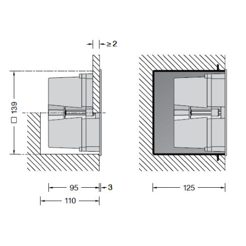 24210AK3 Recessed wall and ceiling luminaire, silver