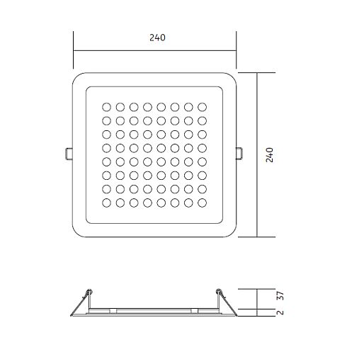 Modul Q 64 In LED recessed ceiling luminaire, anodised